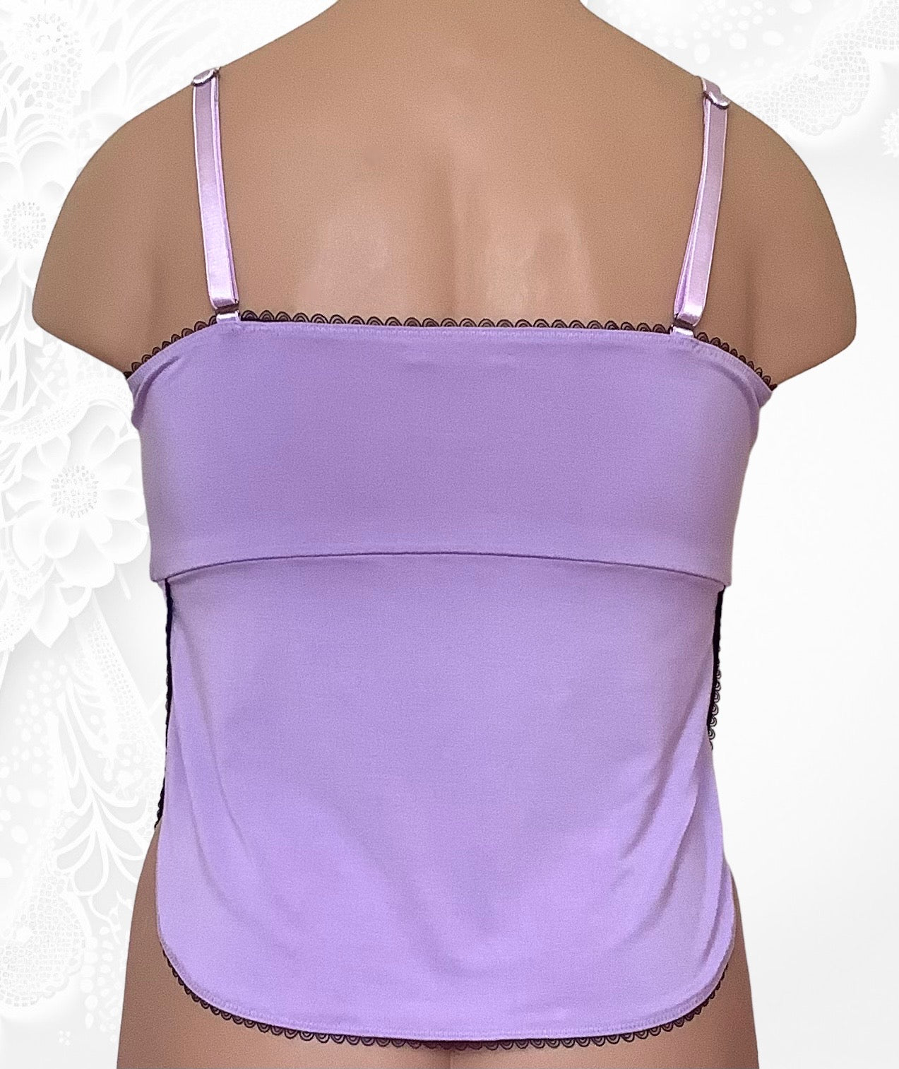 Lilac purple bamboo camisole -cute-retro- lingerie - handmade