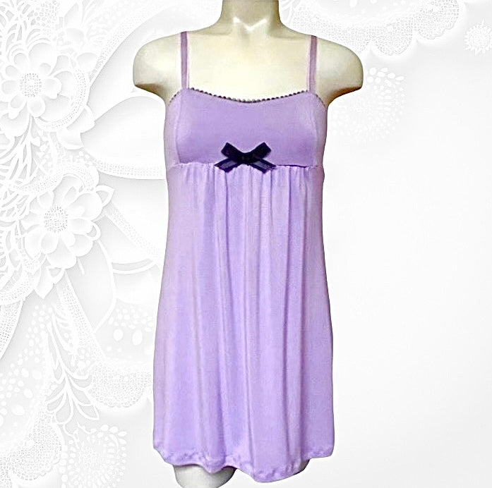 Purple bamboo nightgown nightie sleepwear cute handmade Canada S
