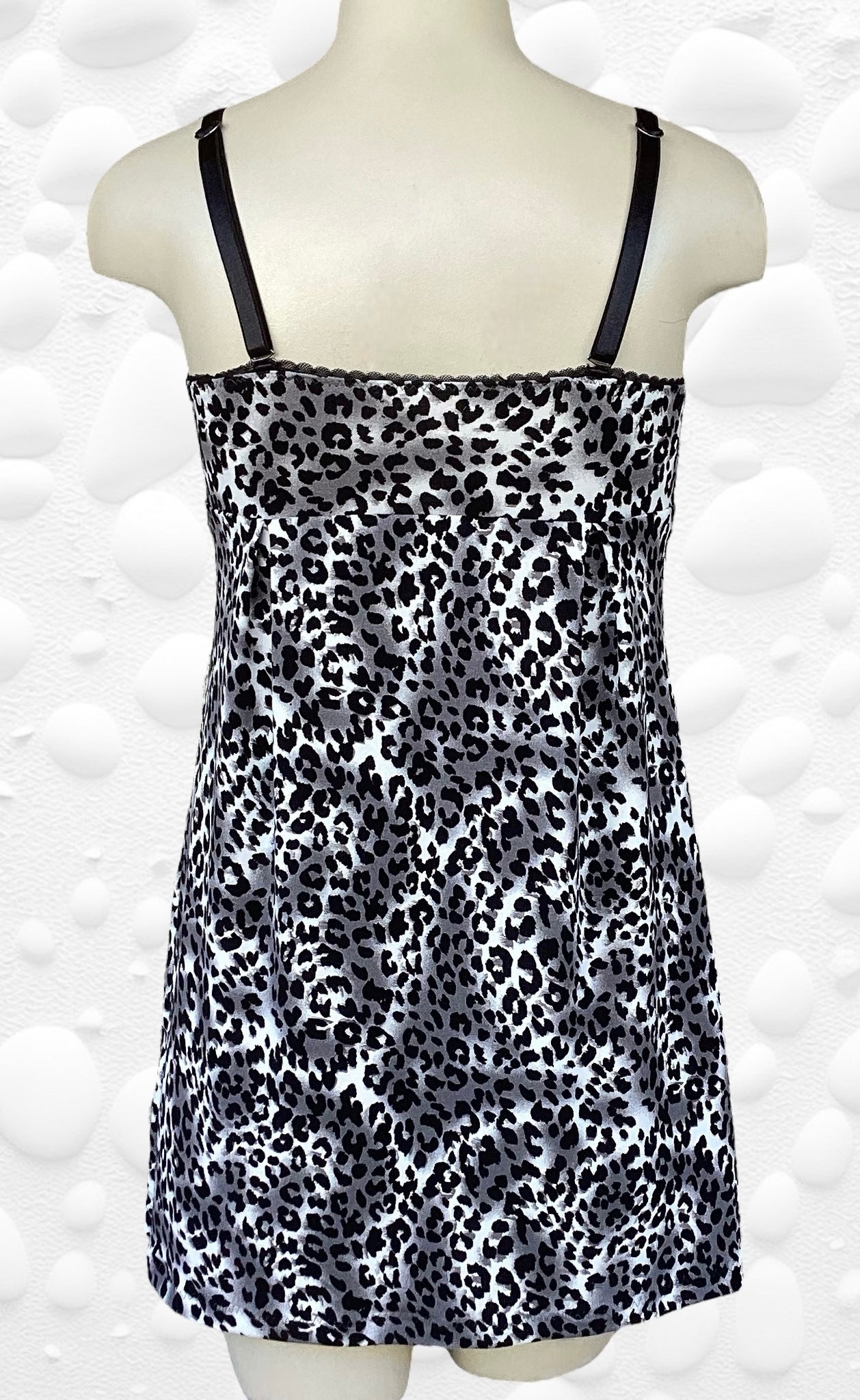 Leopard print bamboo nightgown nightie sleepwear handmade in Canada S